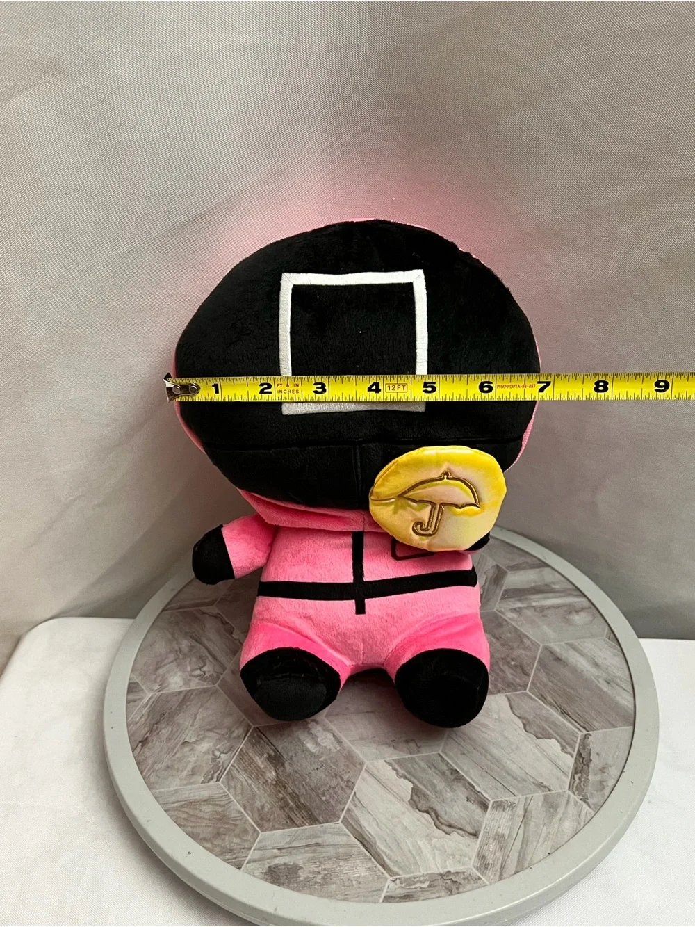 Squid Game Pink Guard 10” Plush Netflix Square Mask Umbrella Miniso